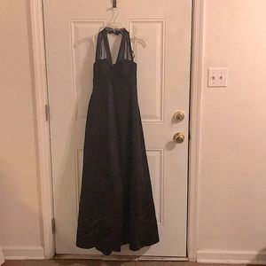 Black, full length, formal wedding or ball gown